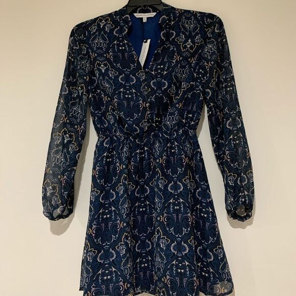 Cupcakes and Cashmere Print Blue Dress NWT - Picture 1 of 5